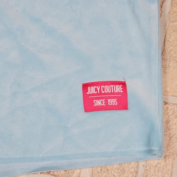 Juicy Couture Luxe Velour Long Short Spring Blue Size Large - Picture 2 of 6